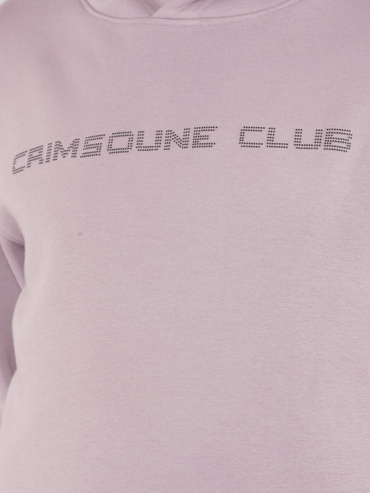 Purple Typographic Print Hooded Neck Sweatshirt-Men Sweatshirts-Crimsoune Club