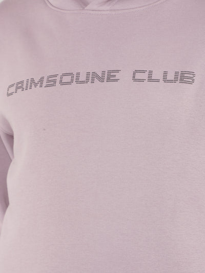 Purple Typographic Print Hooded Neck Sweatshirt-Men Sweatshirts-Crimsoune Club