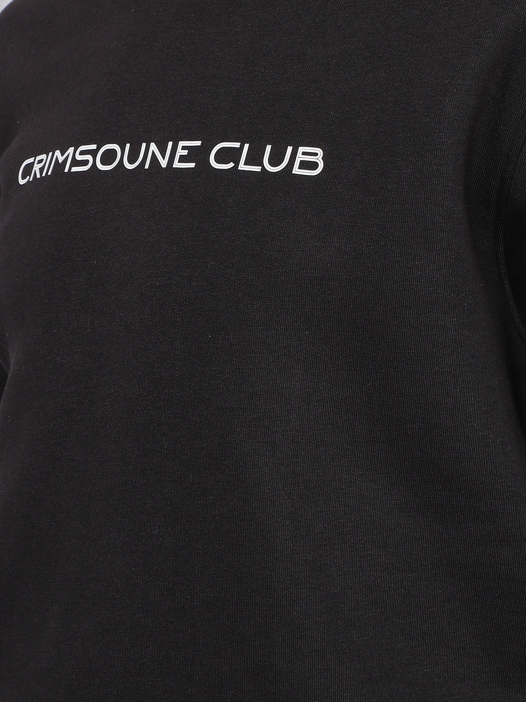 Black Typographic Print Sweatshirt-Men Sweatshirts-Crimsoune Club