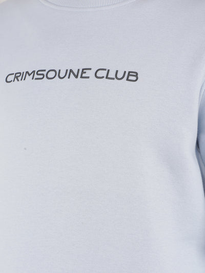 Blue Typographic Print Sweatshirt-Men Sweatshirts-Crimsoune Club