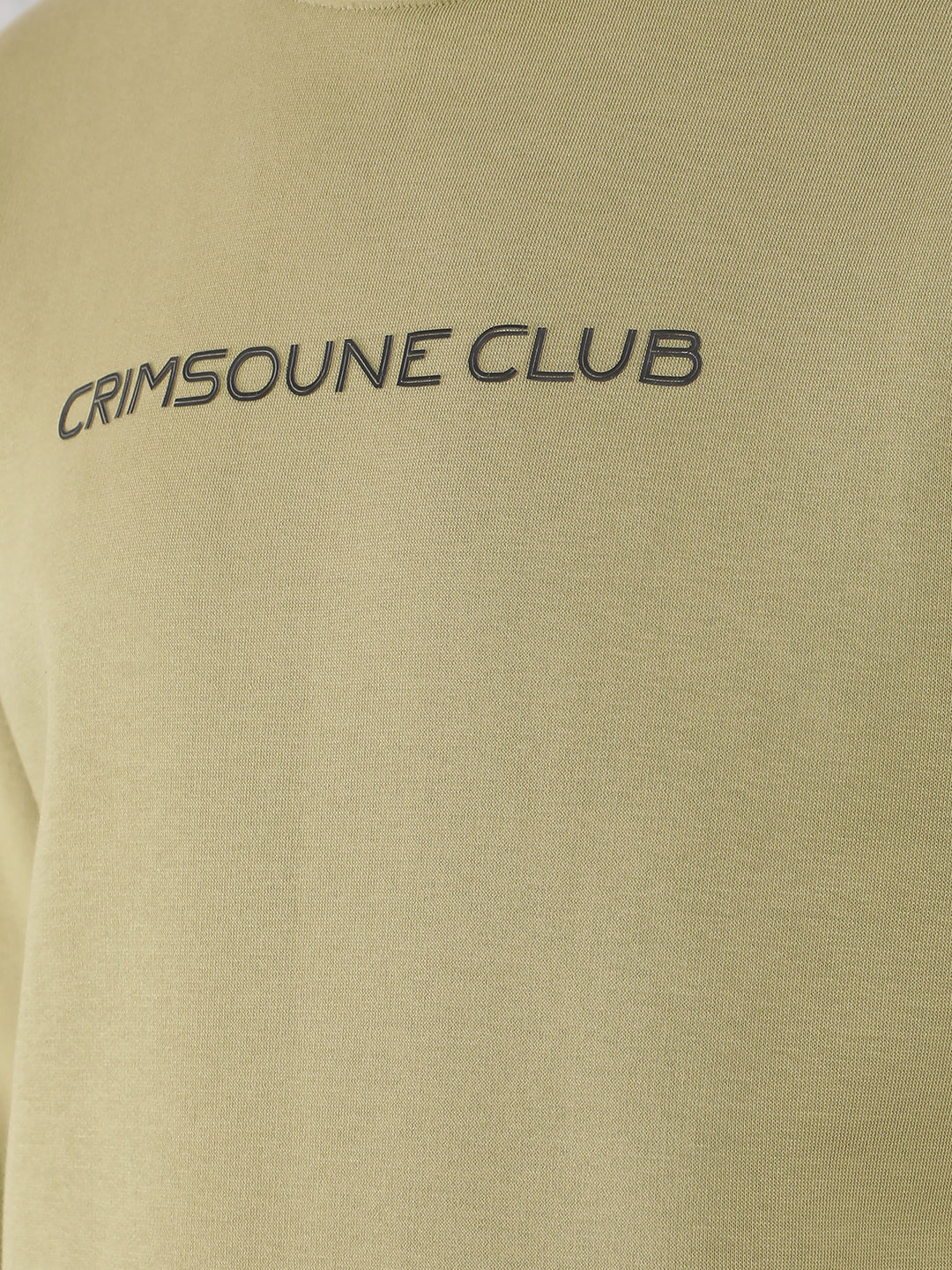 Olive Typographic Print Sweatshirt-Men Sweatshirts-Crimsoune Club