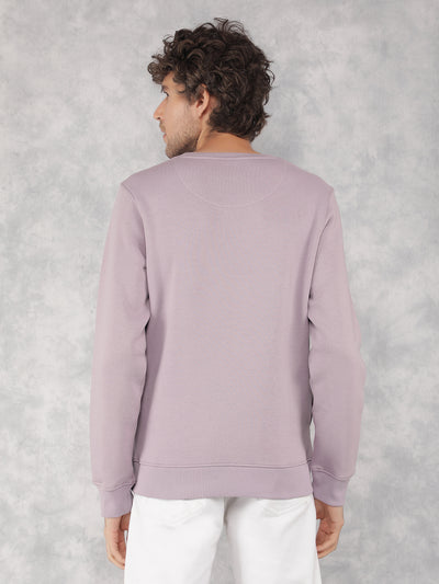 Purple Typographic Print Sweatshirt-Men Sweatshirts-Crimsoune Club