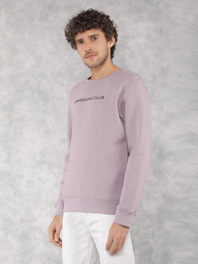 Purple Typographic Print Sweatshirt-Men Sweatshirts-Crimsoune Club
