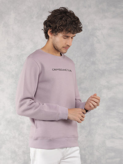 Purple Typographic Print Sweatshirt-Men Sweatshirts-Crimsoune Club