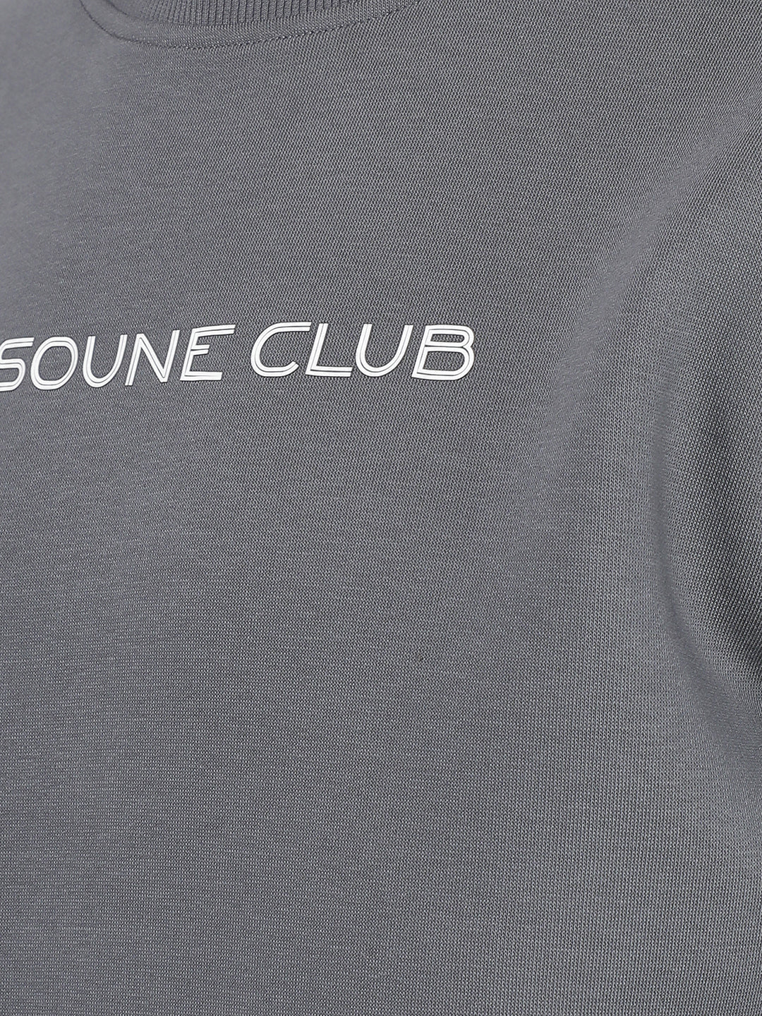Grey Typographic Print Sweatshirt-Men Sweatshirts-Crimsoune Club