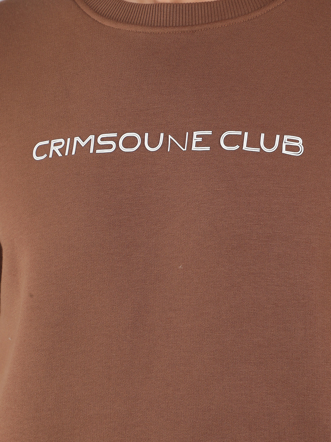 Brown Typographic Print Sweatshirt-Men Sweatshirts-Crimsoune Club
