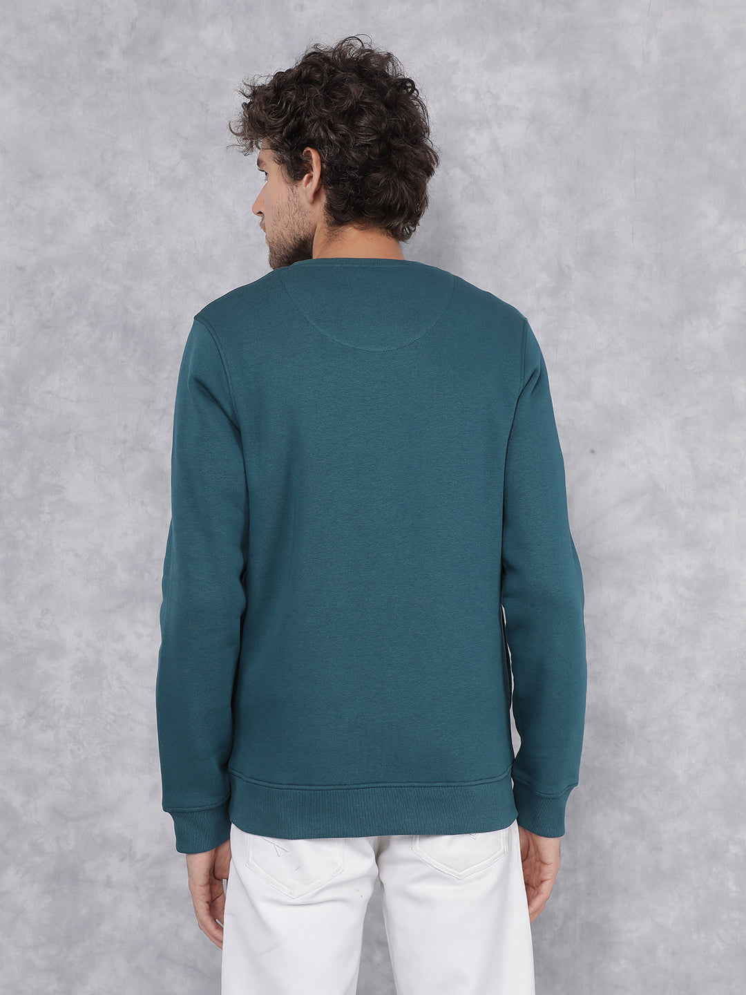 Green Typographic Print Sweatshirt-Men Sweatshirts-Crimsoune Club