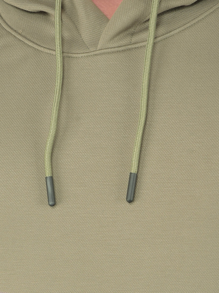 Olive Hooded Neck Sweatshirt-Men Sweatshirts-Crimsoune Club