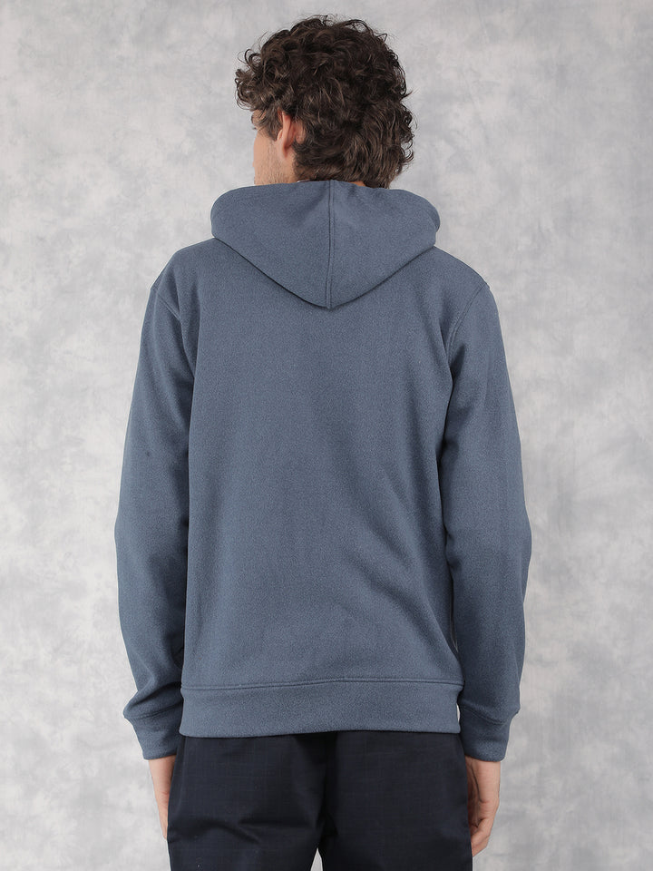 Blue Hooded Neck Sweatshirt-Men Sweatshirts-Crimsoune Club