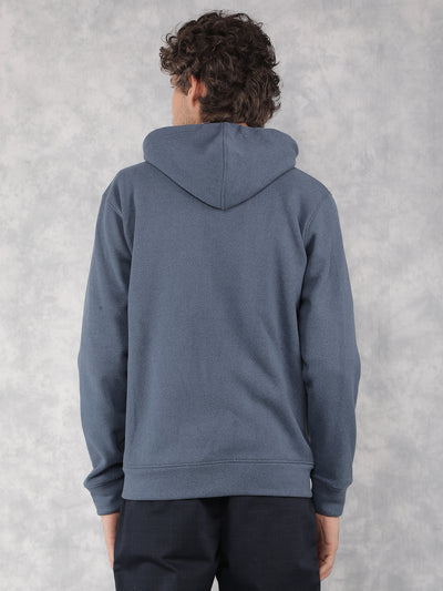 Blue Hooded Neck Sweatshirt-Men Sweatshirts-Crimsoune Club
