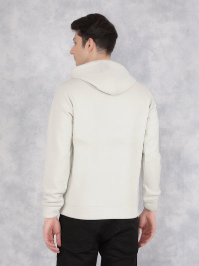 Grey Color-Blocked Hooded Neck Sweatshirt-Men Sweatshirts-Crimsoune Club