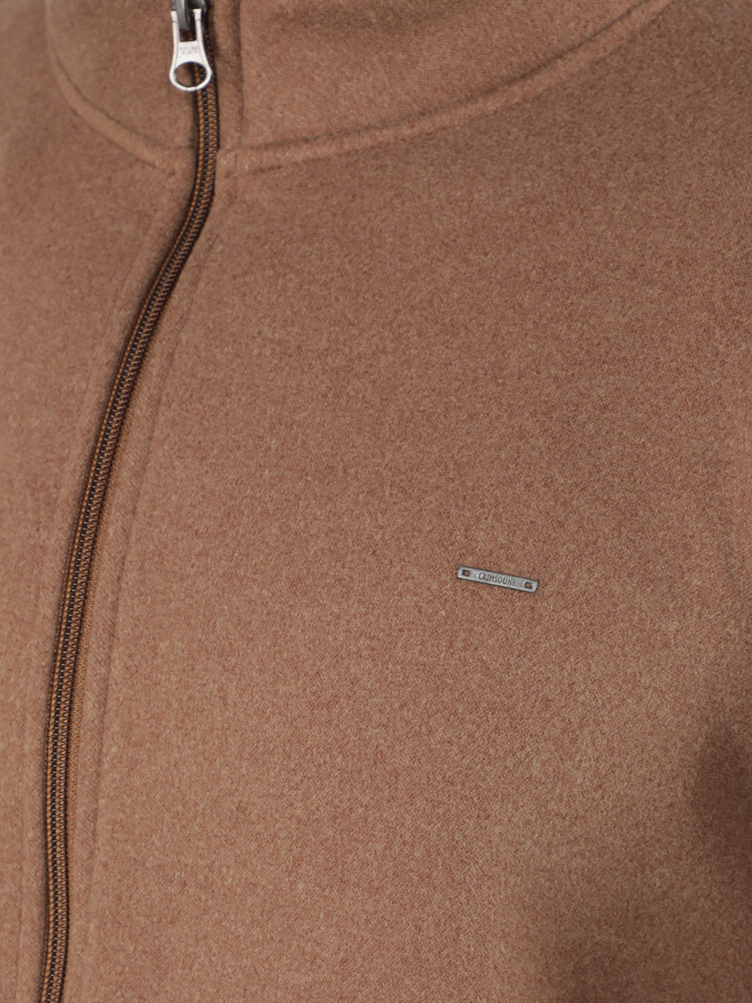 Brown Textured Print Sweatshirt-Men Sweatshirts-Crimsoune Club
