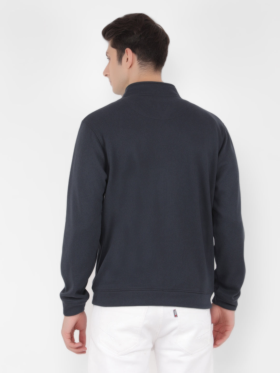 Navy Blue Sweatshirt-Men Sweatshirts-Crimsoune Club