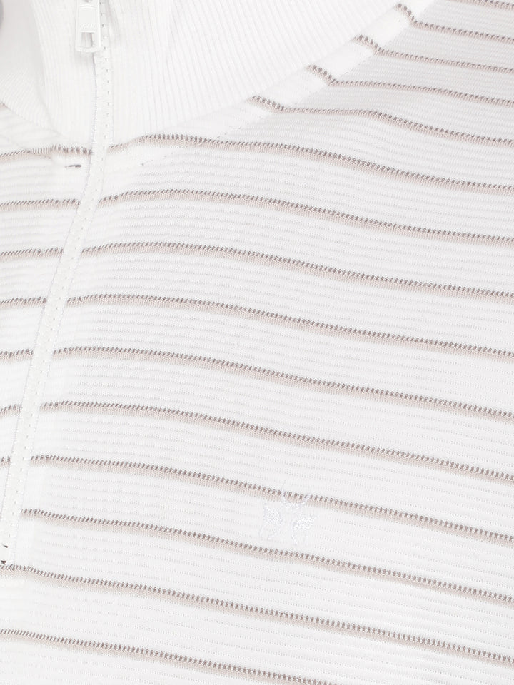 Off White Horizontal Stripes 100% Cotton Sweatshirt-Men Sweatshirts-Crimsoune Club