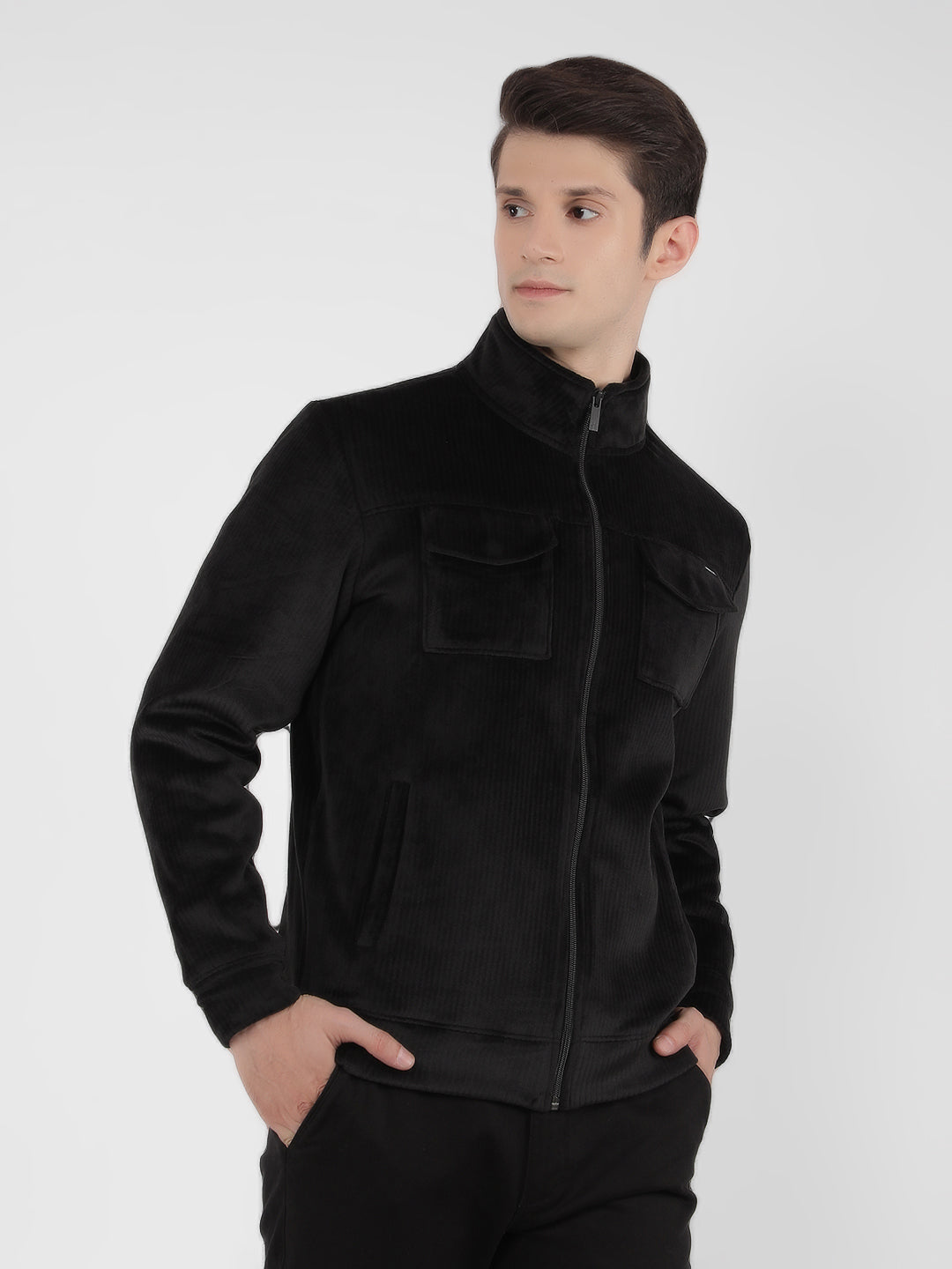 Black Striped Sweatshirt-Men Sweatshirts-Crimsoune Club
