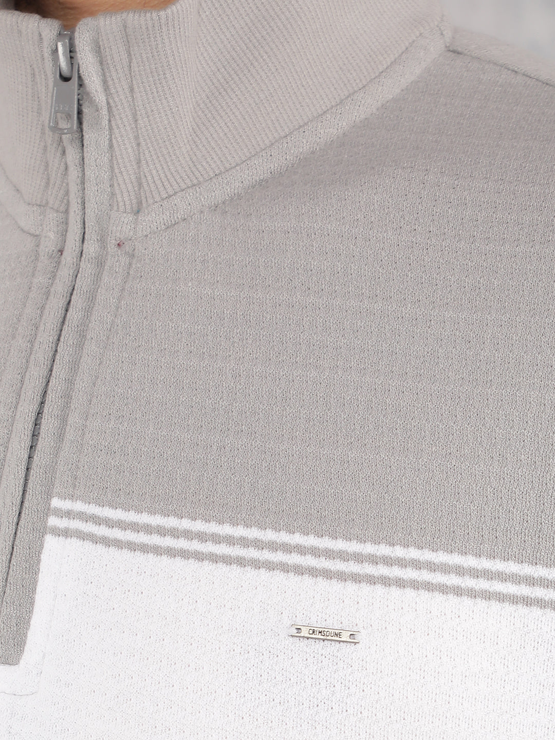 Grey Color Blocked Sweatshirt-Men Sweatshirts-Crimsoune Club