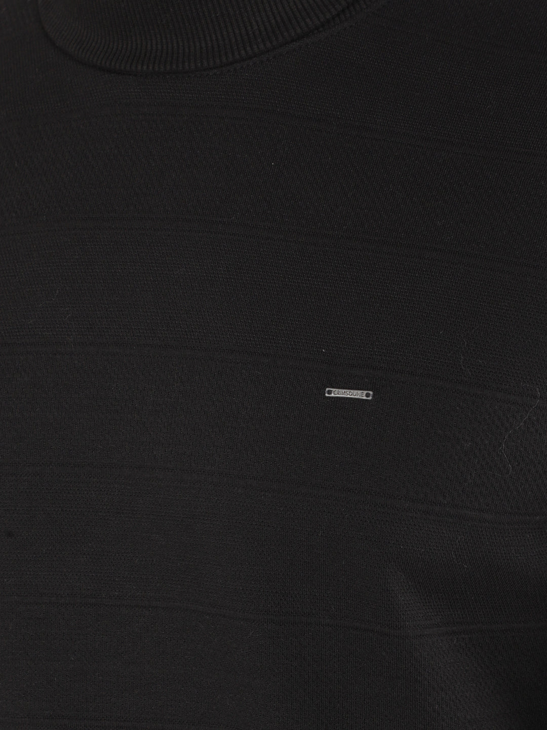 Black Jacquard Turtle Neck Sweatshirt-Men Sweatshirts-Crimsoune Club