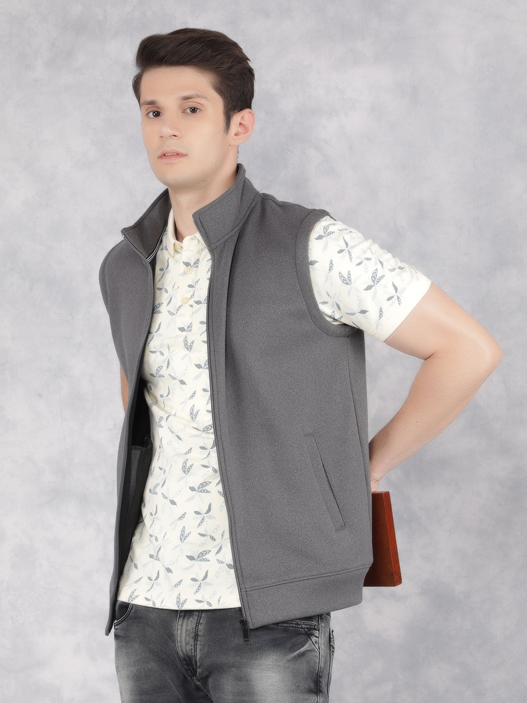 Grey Sweatshirt-Men Sweatshirts-Crimsoune Club