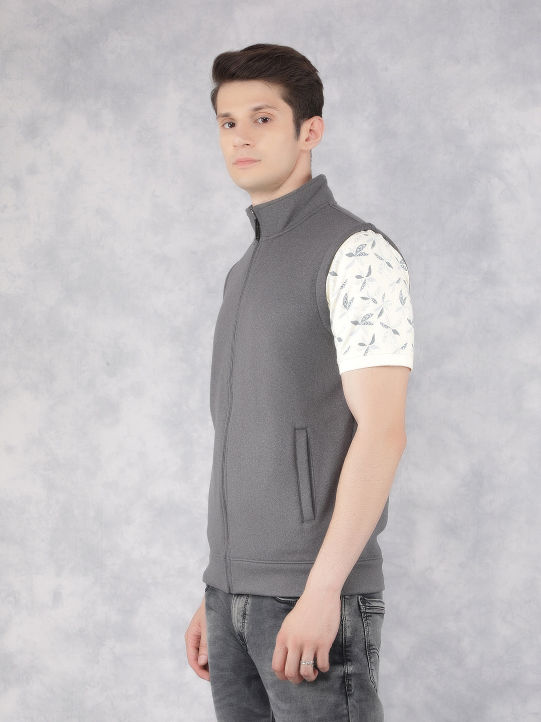 Grey Sweatshirt-Men Sweatshirts-Crimsoune Club