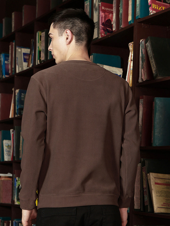 Urban Terracotta Brown Sweatshirt-Men Sweatshirts-Crimsoune Club