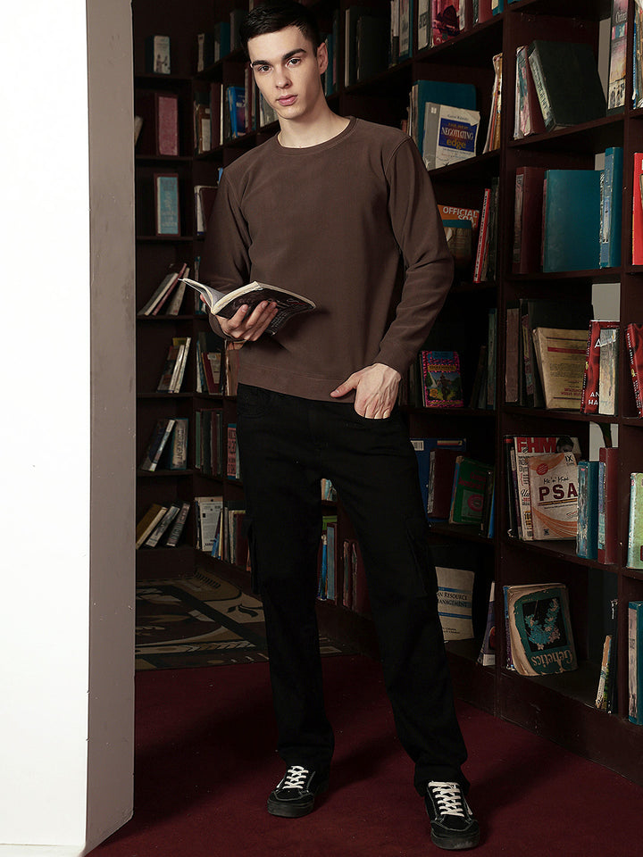Urban Terracotta Brown Sweatshirt-Men Sweatshirts-Crimsoune Club