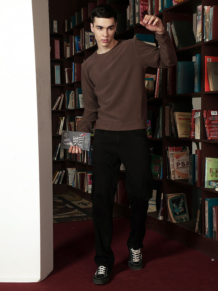 Urban Terracotta Brown Sweatshirt-Men Sweatshirts-Crimsoune Club