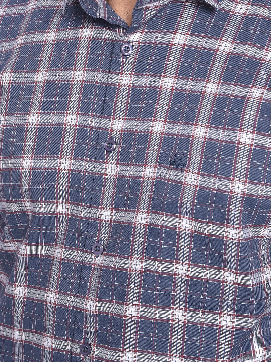 Blue Checked Shirt-Men Shirts-Crimsoune Club