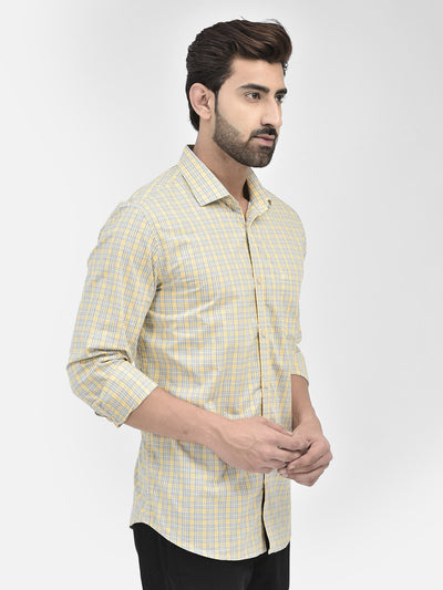 Check Yellow Shirt-Men Shirts-Crimsoune Club