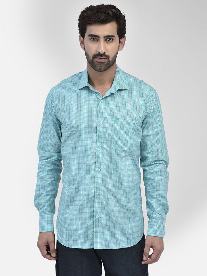 Check Blue Shirt-Men Shirts-Crimsoune Club