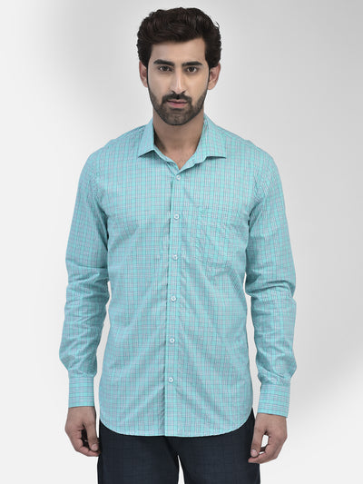 Check Blue Shirt-Men Shirts-Crimsoune Club