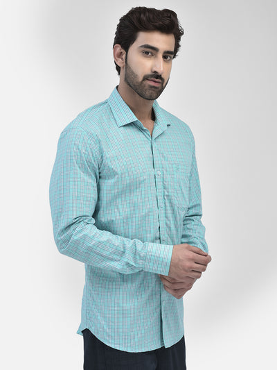 Check Blue Shirt-Men Shirts-Crimsoune Club