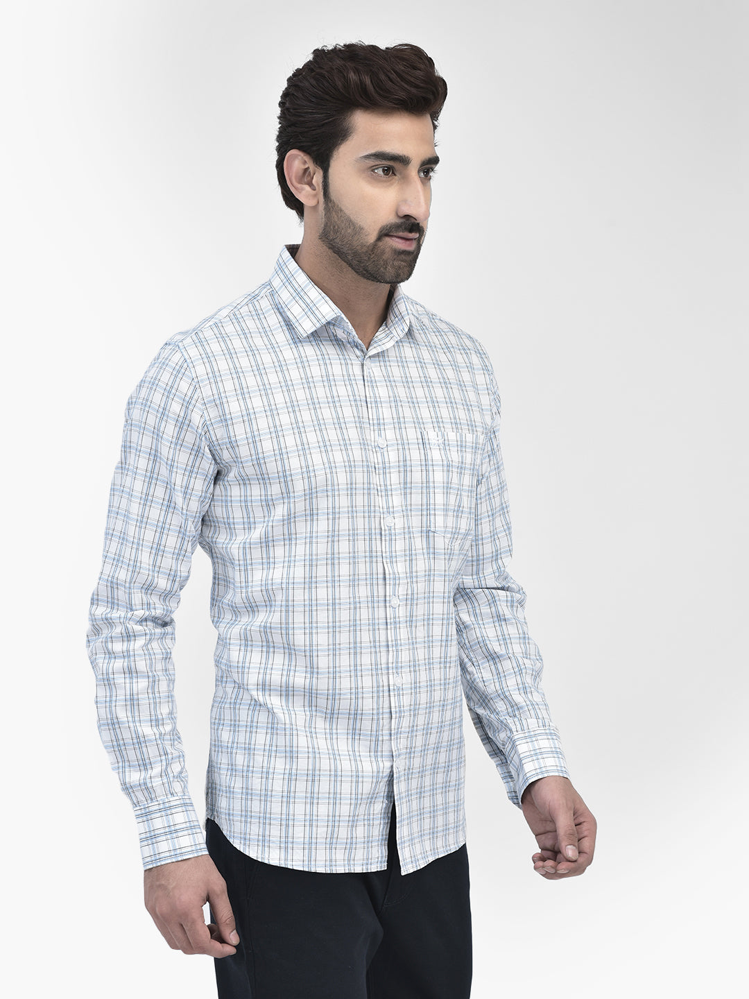 Check White Shirt-Men Shirts-Crimsoune Club