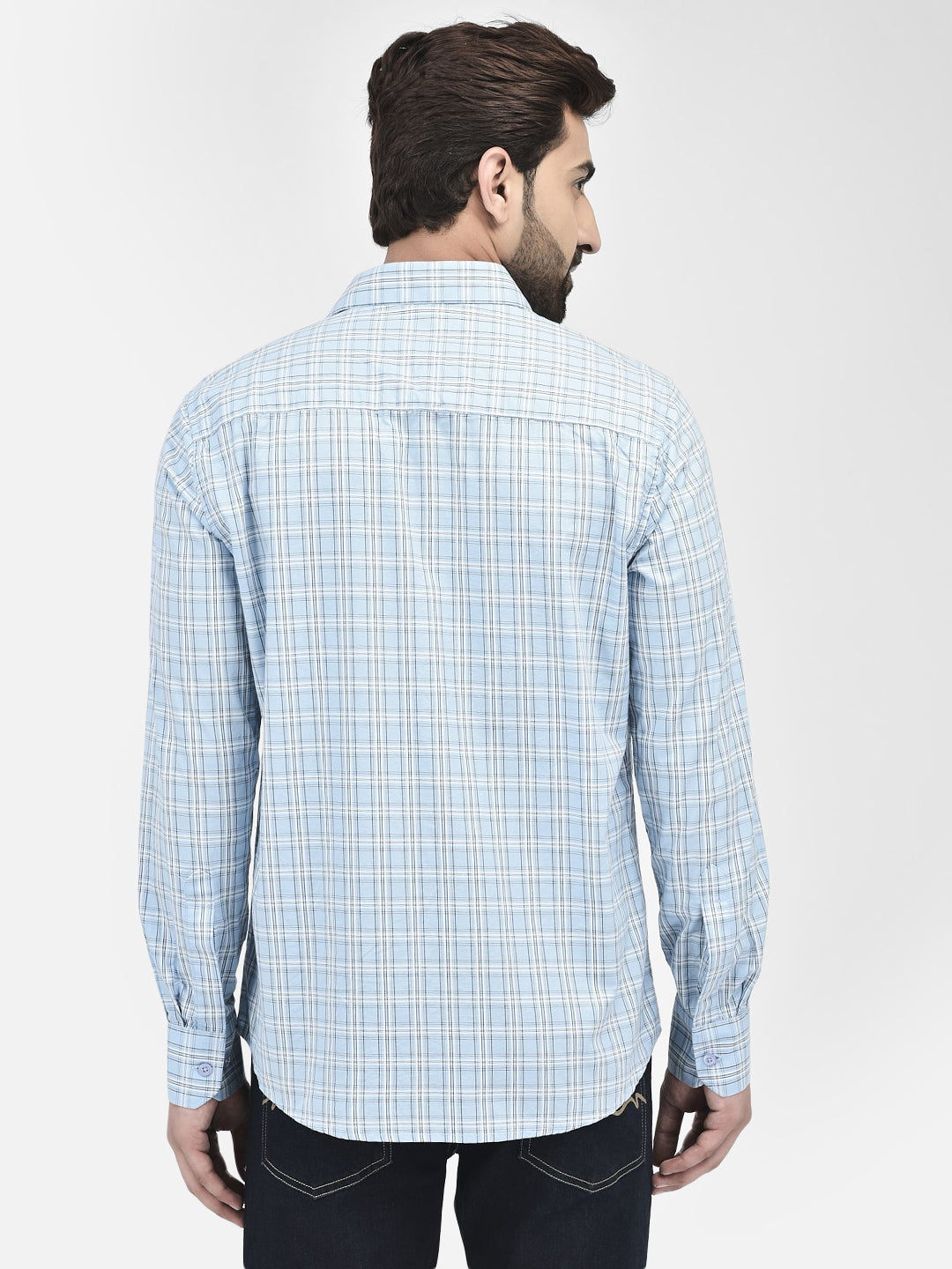 Check Blue Shirt-Men Shirts-Crimsoune Club