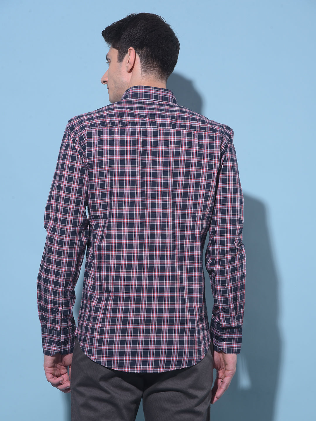 Red Tartan Check 100% Cotton Shirt-Men Shirts-Crimsoune Club