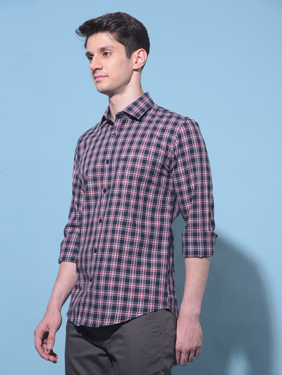 Red Tartan Check 100% Cotton Shirt-Men Shirts-Crimsoune Club