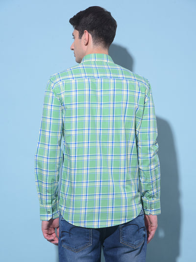 Green Tartan Check 100% Cotton Shirt-Men Shirts-Crimsoune Club