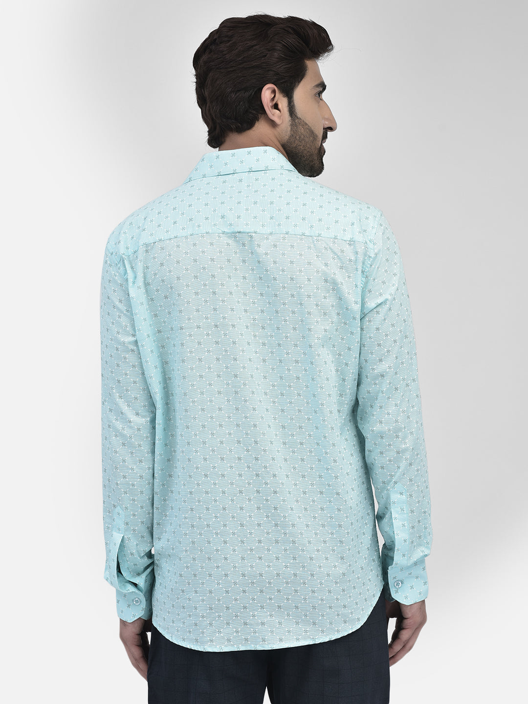 Printed Blue Shirt-Men Shirts-Crimsoune Club