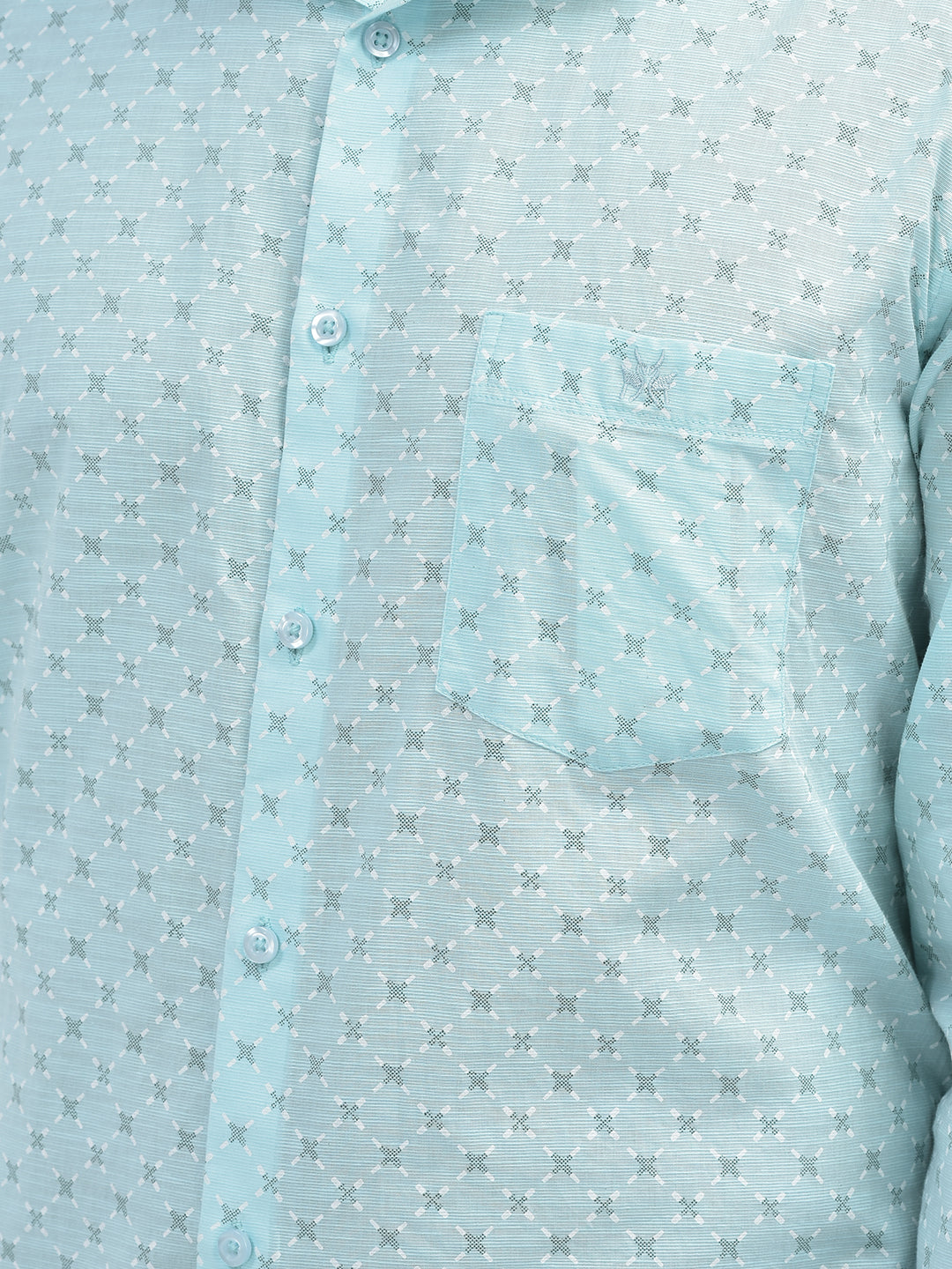 Printed Blue Shirt-Men Shirts-Crimsoune Club