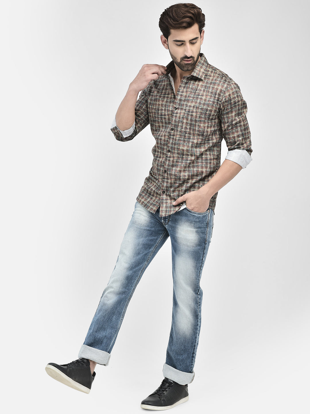 Textured Multicolored Shirt-Men Shirts-Crimsoune Club