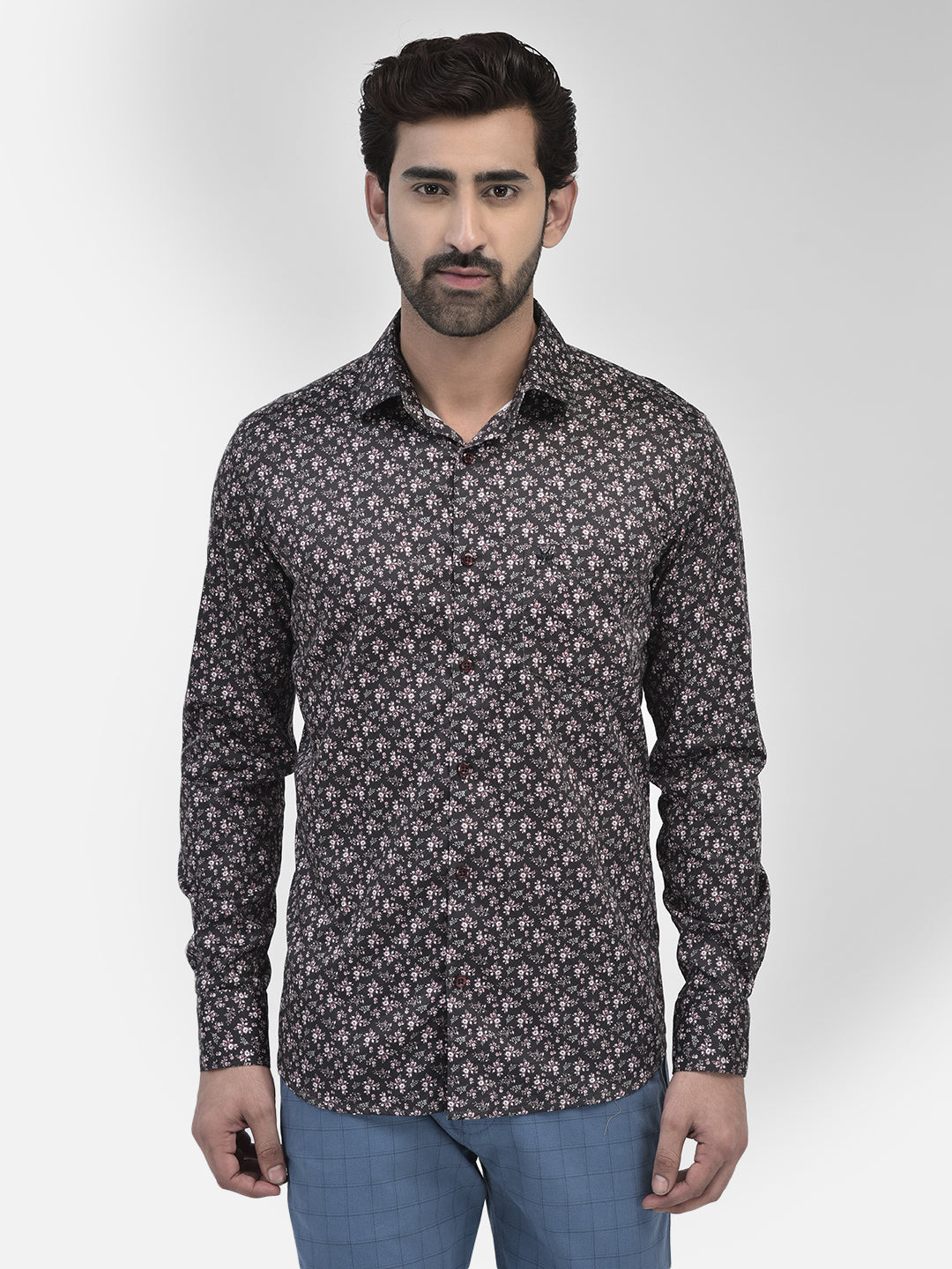 Floral Pink Shirt-Men Shirts-Crimsoune Club