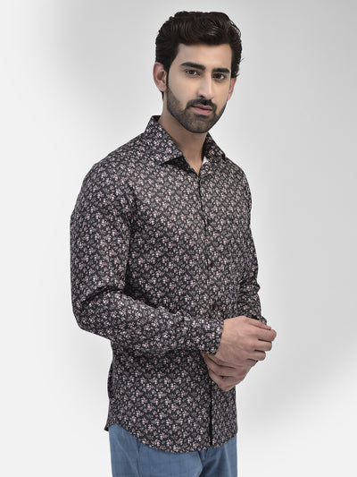 Floral Pink Shirt-Men Shirts-Crimsoune Club