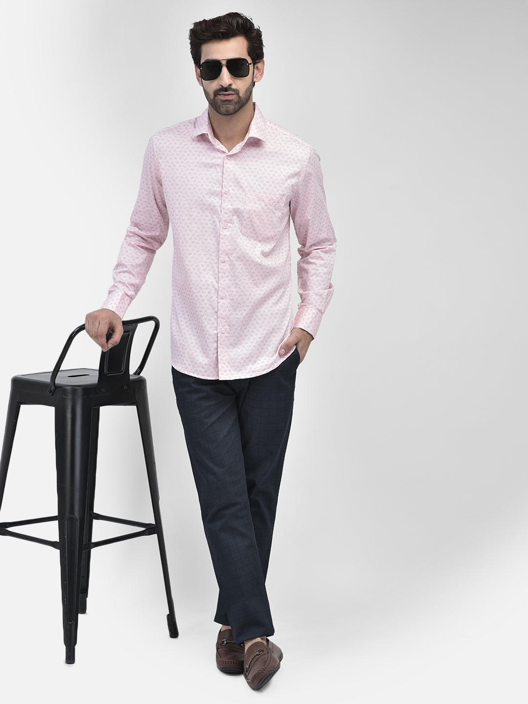 Floral Pink Shirt-Men Shirts-Crimsoune Club