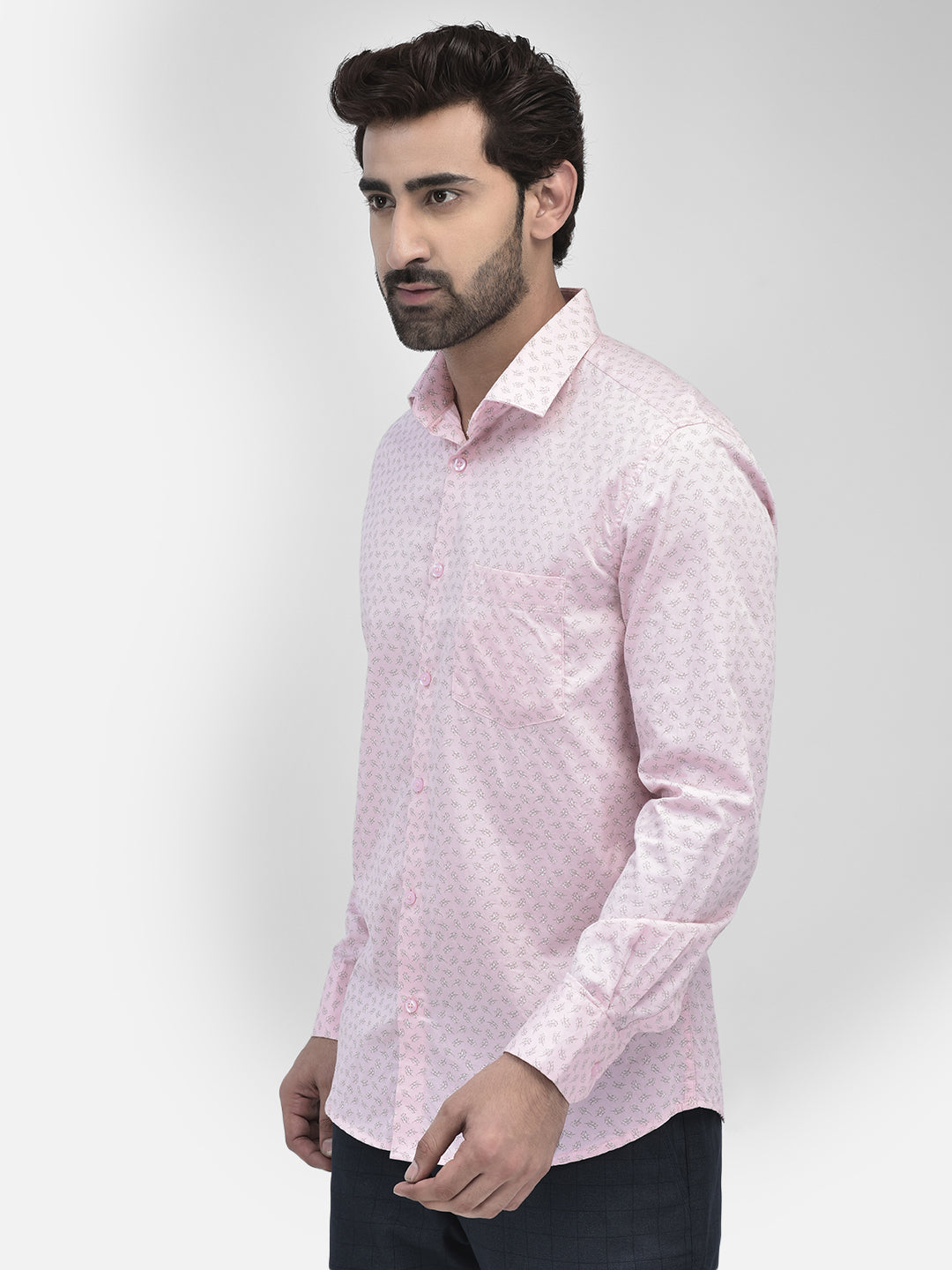 Floral Pink Shirt-Men Shirts-Crimsoune Club