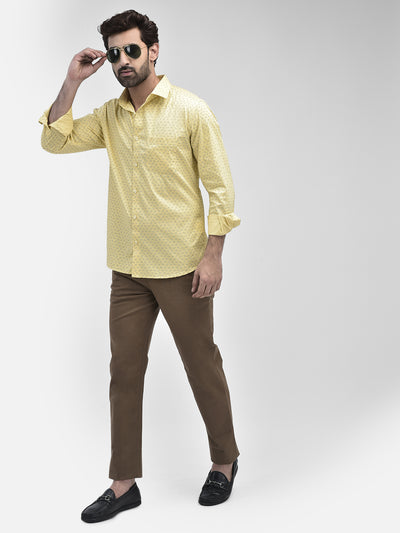 Floral Yellow Shirt-Men Shirts-Crimsoune Club