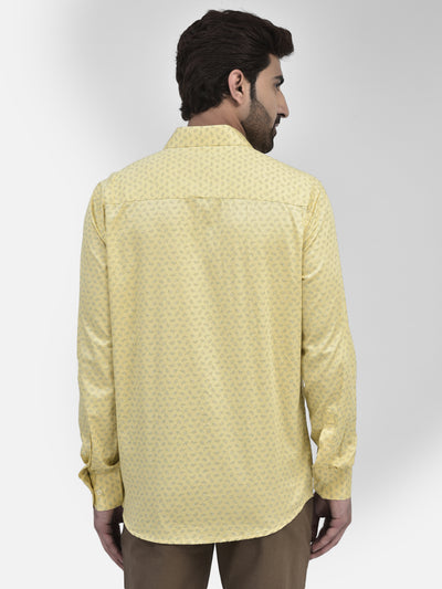 Floral Yellow Shirt-Men Shirts-Crimsoune Club