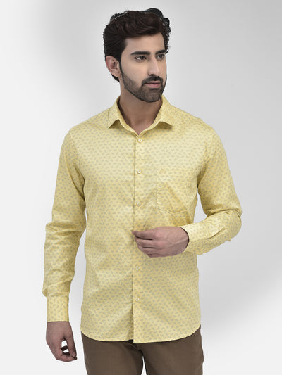 Floral Yellow Shirt-Men Shirts-Crimsoune Club