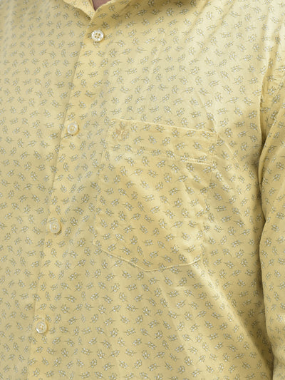 Floral Yellow Shirt-Men Shirts-Crimsoune Club