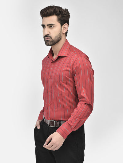 Striped Red Shirt-Men Shirts-Crimsoune Club