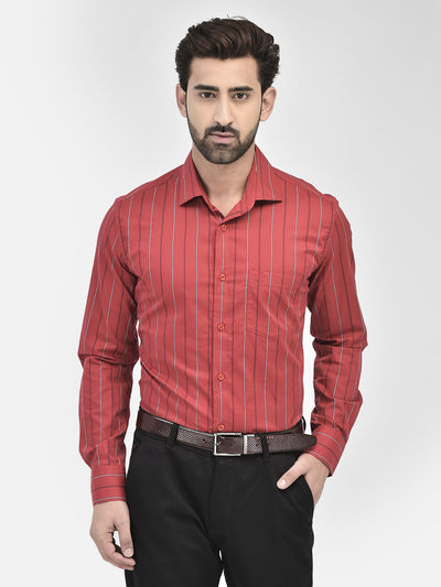 Striped Red Shirt-Men Shirts-Crimsoune Club