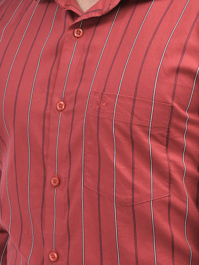 Striped Red Shirt-Men Shirts-Crimsoune Club